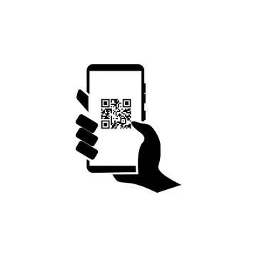 QR Code Scanning Icon on Smartphone for Digital Payment and Mobile App Vector Stock Illustration