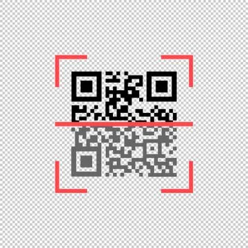 QR code scanning icon. Vector on isolated white background. EPS 10 イラスト素材