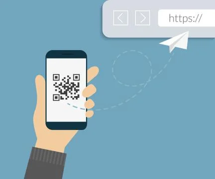 Qr code scanning Illustrazione stock