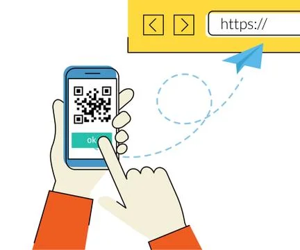 QR code scanning 库存插图