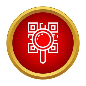 Qr code scanning information with a magnifying glass Illustrazione stock