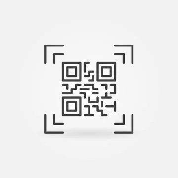 Qr code scanning line vector icon or element Stockillustratie