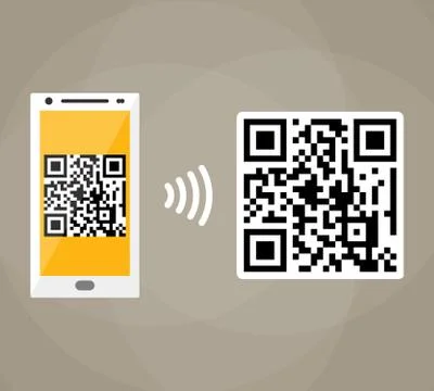 QR code scanning by mobile phone Stock Illustration