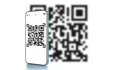 Qr code scanning. Mobile smartphone screen for payment, online pay, scan barc Stock Photos