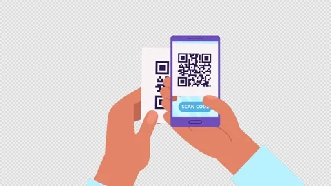 QR code scanning payment and verification. smartphone scanner, barcode reader Stock Footage 164786873
