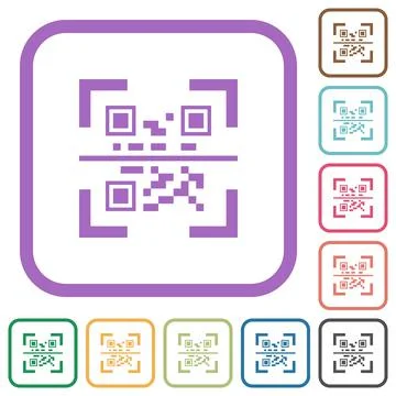 QR code scanning simple icons Stock Illustration