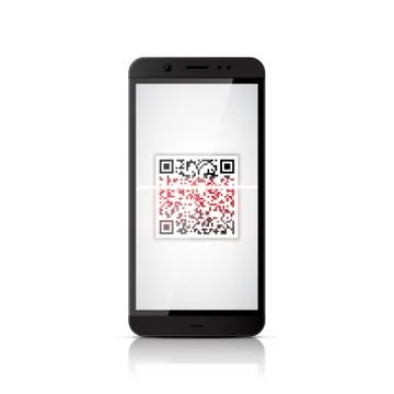QR code scanning smartphone Stockillustratie