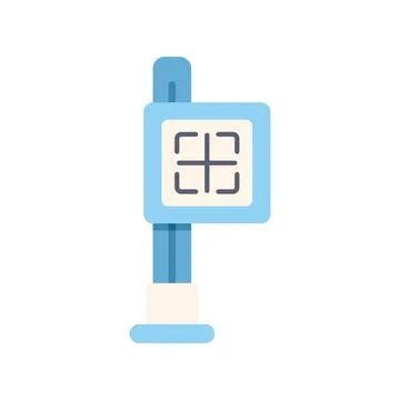 Qr code scanning station displaying payment information Illustrazione stock