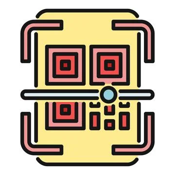 Qr code scanning using a digital reader icon 库存插图