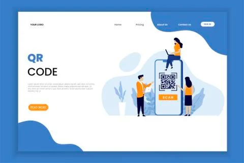 QR code scanning vector illustration concept Stock Illustration