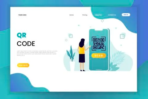 QR code scanning vector illustration concept Stock Illustration