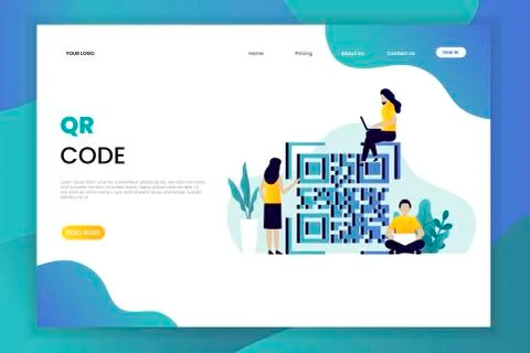 QR code scanning vector illustration concept Stock Illustration