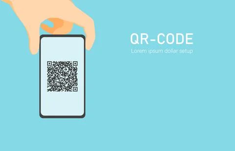 QR code scanning vector illustration concept,scan qr code for payment, can use 스톡 일러스트