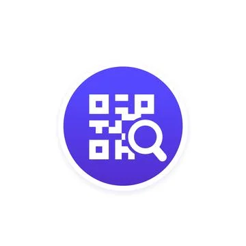 Qr code search icon, vector Stock Illustration