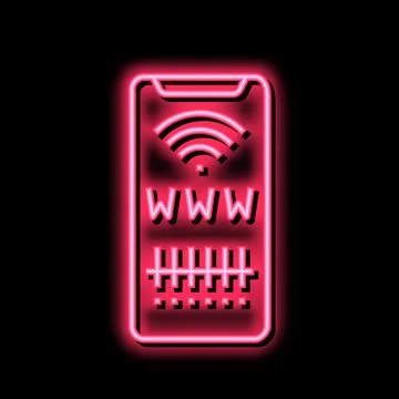 Qr code for search web site neon glow icon illustration Stockillustratie