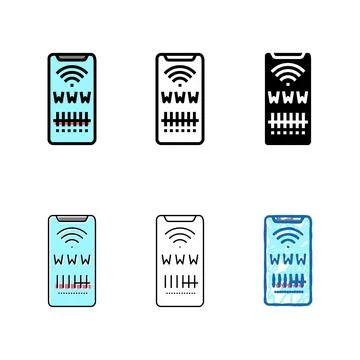 Qr code for search web site color icon vector variants isolated Stock Illustration