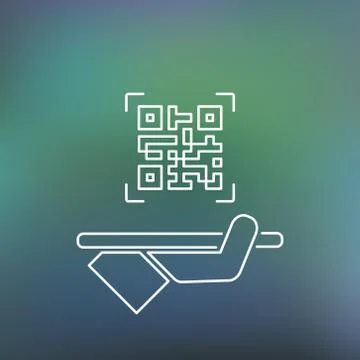 Qr code service - icon linear Stockillustratie