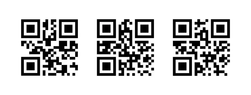 QR code set for mobile app, payment and phone. Vector illustration Stock Illustration