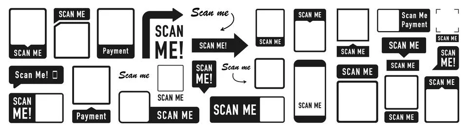 QR code set. Scan Me. Scan qr code icon. Template scan me Qr code for smart.. イラスト素材