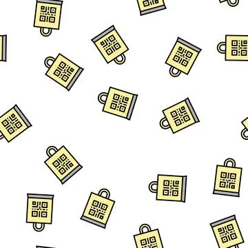 Qr code on shop bag color icon vector isolated illustration イラスト素材