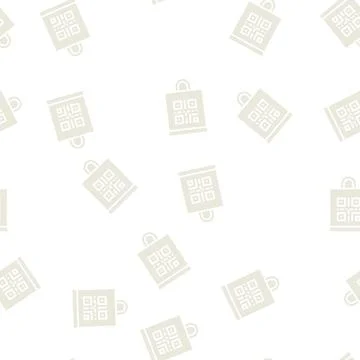 Qr code on shop bag color icon vector isolated illustration Stock Illustration
