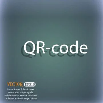 Qr code sign icon. Scan code symbol. On the blue-green abstract background wi 스톡 일러스트