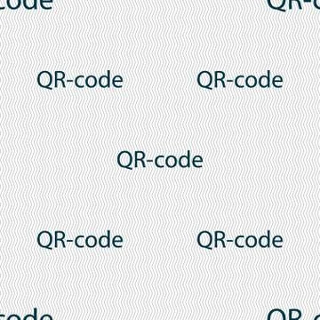 Qr code sign icon. Scan code symbol. Seamless abstract background with geomet 스톡 일러스트