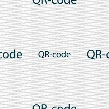 Qr code sign icon. Scan code symbol. Seamless abstract background with geomet Illustrazione stock