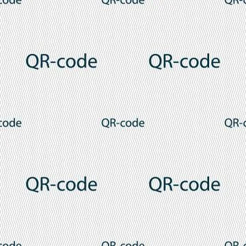 Qr code sign icon. Scan code symbol. Seamless abstract background with geomet Illustrazione stock