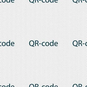 Qr code sign icon. Scan code symbol. Seamless abstract background with geomet 스톡 일러스트