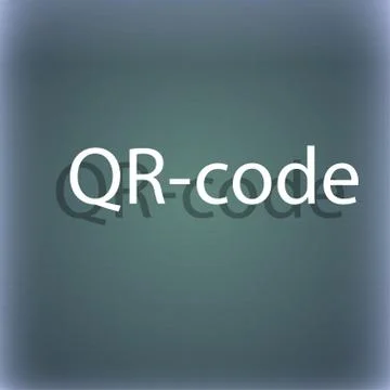 Qr-code sign icon. Scan code symbol. On the blue-green abstract background with 스톡 일러스트