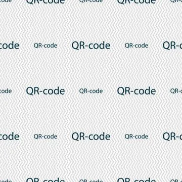 Qr-code sign icon. Scan code symbol. Seamless abstract background with geometric 스톡 일러스트