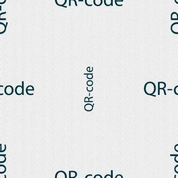 Qr-code sign icon. Scan code symbol. Seamless abstract background with geometric Illustrazione stock