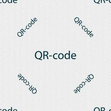 Qr-code sign icon. Scan code symbol. Seamless pattern with geometric texture. Illustrazione stock