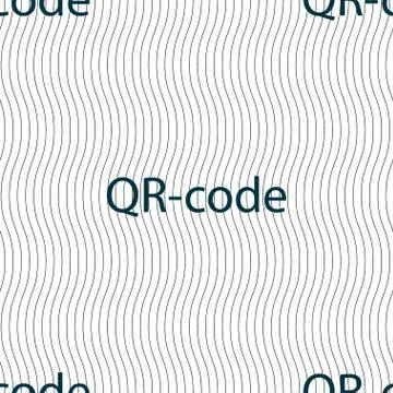 Qr-code sign icon. Scan code symbol. Seamless pattern with geometric texture. Illustrazione stock