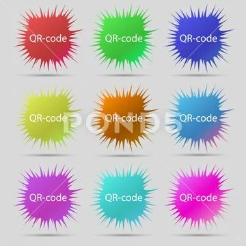 Qr-code sign icon. Scan code symbol. Raster Stock Illustration
