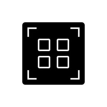 QR code silhouette icon. Payment code. Vector. Stock Illustration