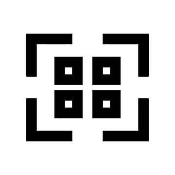 QR code silhouette icon. Vector. Illustrazione stock