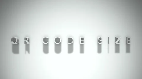 Qr code size 3D title animation white text on a white background Stock-Footage 299757915