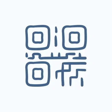 QR code sketch icon Stock Illustration