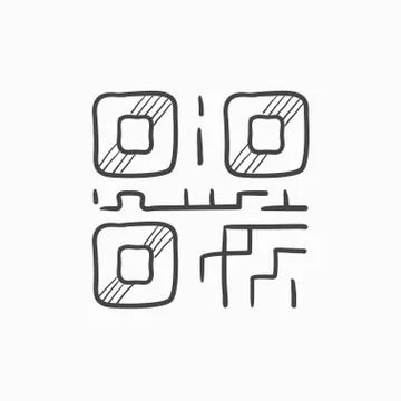 QR code sketch icon Stock Illustration