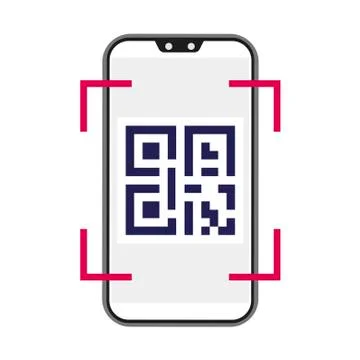 Qr code for smart phone on white background. Vector illustration in trendy flat イラスト素材