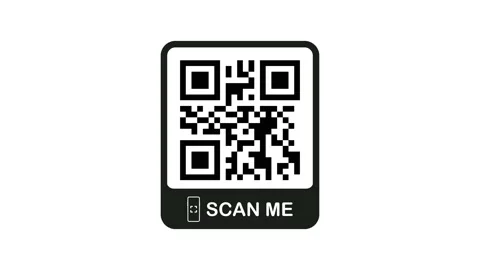 QR code for smartphone. Inscription scan me with smartphone icon. Qr code for Stock Footage 148444477
