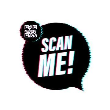 QR code for smartphone. Inscription scan me with smartphone icon. Glitch icon Stock Illustration