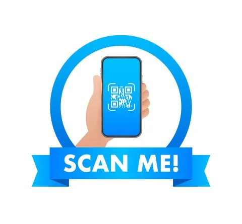 QR code for smartphone. Inscription scan me with smartphone icon. Qr code for Stock Illustration