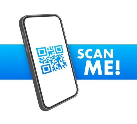QR code for smartphone. Inscription scan me with smartphone icon. Qr code for Stock Illustration