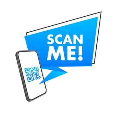 QR code for smartphone. Inscription scan me with smartphone icon. Qr code for Stock Illustration