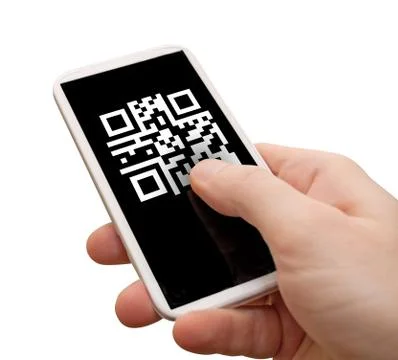 Qr code on smartphone Stock Photos