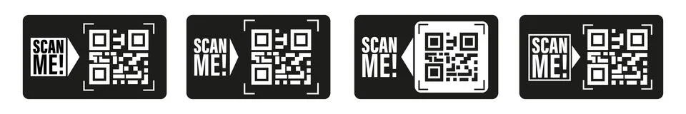 QR code for smartphone. Qr code for payment. QR code frame vector set Stock Illustration