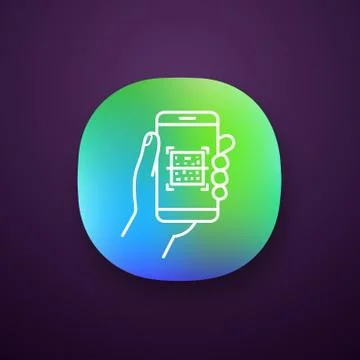 QR code smartphone scanner app icon Stock Illustration